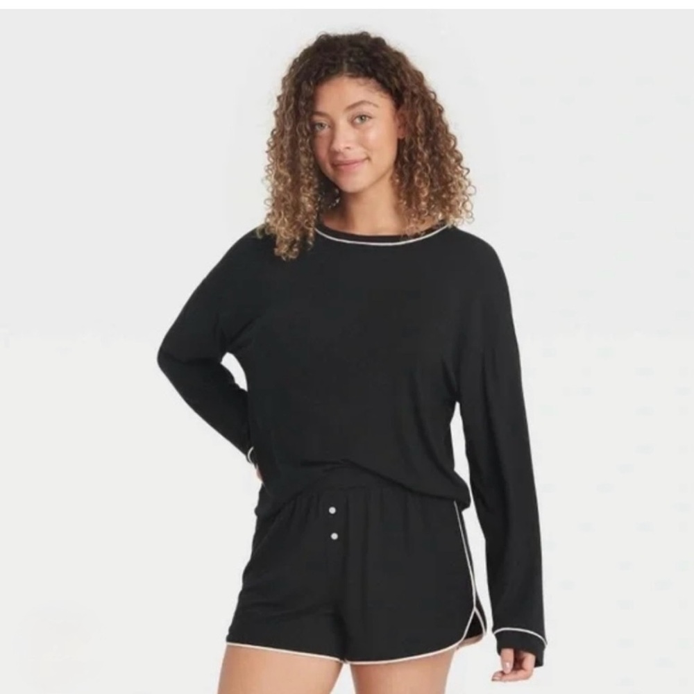 Stars Above Black and Pink Long Sleeve Pajama Set